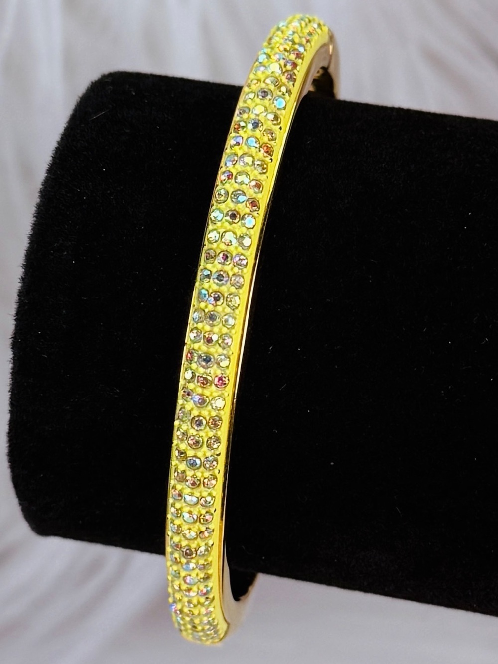 J.Crew Neon Goldtone Pave sparkle Hinged Bracelet